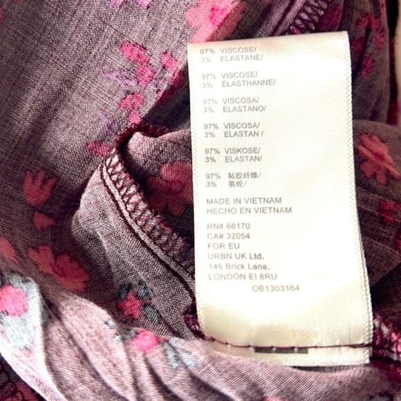 NWT! Free People It Takes Two Wrap Dress in Plum Combo Size Medium - Picture 10 of 10